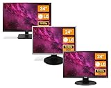 LG 24 Zoll Business Computer Monitor, Desktop Gaming Monitor, HD+ (VGA - DVI - VESA), PC Bildschirm, schwarz/Silber (Generalüberholt)
