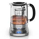 Razorri Elektrischer Teezubereiter - 1,7 L, automatisch anhebender Teekorb BPA Free, 5 Teesorten und 3 Brühstärken, Warmhalten bis zu 60 Minuten, programmierbare Zeit für Teezubereitung, mit Edelstahl