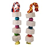 Fycakly Hundespielzeug Unzerstörbar -Kauspielzeug,-Schleifstein mit Glocke,Lavastein,Kalzium-Ergänzungsfutter für Haustiere (Grey,One Size)