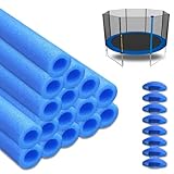 16x Trampolin Schaumstoff Rohre Polster 92cm - Stangenschutz für 8 Stangen Sicherheitsnetz inkl. Kappen – Wetterfest & Stoßdämpfend - Made in EU