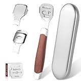 WQDD STANPET Hornhauthobel Fuß mit 10 Ersatzklingen – Edelstahl Hornhaut Entferner Fuß, Fußschaber Hornhaut Entfernen Fuß, Fußfeile Raspelfeile, Pediküre Set für Harte Haut & Fersen