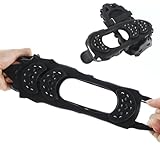 Eisklampen für Schuhe, Winter, tragbar, Schneegreifer, rutschfeste Greifer, Spike, rutschfeste Eiskrallen, Griffe für Schuhe, 30 Zähne, mit Riemen für Outdoor-Wandern