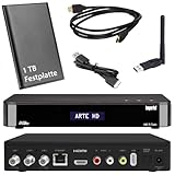 HD Twin SAT Receiver - Imperial i7 mit 1 TB Festplatte und W-LAN Stick (PVR, USB, LAN, W-LAN, HDMI) Full HDTV, Internetradio, Mediacenter, SAT IP Server, Bluetooth 5.1, netshop 25 Set