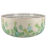 Mikasa Drift Salatschüssel, Keramik-Salatschüssel, spülmaschinenfeste Schüssel für Salat, handbedruckte Drift-Kollektion, 1 Stück, Blau