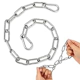 Aeaocvo 50 cm Gliederkette Edelstahl Kette mit Karabiner, Metallkette für Außenzäune, Pferdeställe, Vogelkäfig, Außenhoftüren