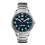 Lacoste Analog Quarzuhr für Herren Kollektion Continental mit Silbernes Edelstahlarmband - 2011022