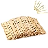 Yeenano Obstgabel,200pcs Bambus Obst Gabeln,Gabeln Party Gabelns Mini Obst Besteck Gabelns Fingerfood Vorspeise,Käse Gabelnss Cocktail Geschirr für Haus und Party Gebäck und Dessert Bambus