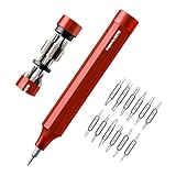 HOTO Feinmechaniker Schraubendreher Set, 24 in 1 Magnetisch Präzisions Schraubendreher Bits Set, Min Schraubenzieher Werkzeug Satz für Handy Laptop PC Brille Uhr, Klein 12 cm×1.66 cm, Rot