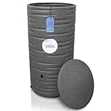 YourCasa Regentonne 290 Liter [Premium] mit Metallgewinde und Deckel - Regenfass Frostsicher aus Kunststoff - Regenwassertonne - Regenwassertank Garten