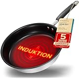 Bratpfanne 28 cm Induktion mit TEST SEHR GUT und 5 JAHREN GARANTIE - Antihaft Beschichtete Pfanne 28 cm Induktion Induktionspfanne Spülmaschinen- und Ofenfest Pfanne Induktion 28cm Pfannen