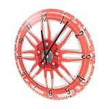 PRETYZOOM Autorad-Wanduhr Auto Dekoration Moderne wanduhr Stilvolle Wanduhr Uhr mit Präzisionsmechanismus D Wanduhr einzigartige Wanduhren rustikale Wanduhr Küchenuhr Retro-Uhr Acryl rot
