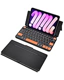 Doohoeek Tragbare Dual Bluetooth Tastatur für Tablet & Smartphone, Mini Keyboard mit verstellbarem Ständer bis 150°, Hintergrundbeleuchtung, Wiederaufladbar, Kompatibel mit iOS/Android/Windows