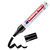 edding No 1 Permanentmarker - schwarz - 1 Stift - Keilspitze 1-5 mm - wasserfest, wischfest, schnell-trocknend - Multimarker im Taschenformat - für Karton, Kunststoff, Holz, Metall, Glas