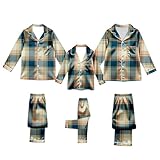 Passende Weihnachtspyjamas, Familien-Outfits, passende Sets 2026, Weihnachtssets, weiche Weihnachts-Nachtwäsche, Alltagskleidung, Knopfleiste, Nachtwäsche, Laydown-Kragen, Hemd, Nachtwäsche für Herren