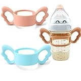 Babyflaschen Griffe,2 Pcs Babyflaschengriff aus Silikon Flaschengriff Halter Weithals Babyflaschengriffe Baby Silikon Flaschengriffe für Baby Kleinhand Greifdesign