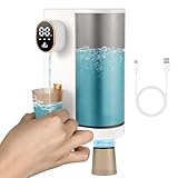 Roadtime Automatic Mouthwash Dispenser, 600ML Mundwasser Spender, with 2 Reusable Cup, Elektrischer Wall Mounted Dispenser for Bathroom, 4 Gears Adjustable, LED Display