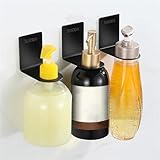 XFUYI Duschgel-Flaschenhalter Hakenhalterung Shampoo-/Seifen-/Flüssigkeitsflaschenhalter Ständer Haken zum Aufhängen an der Wand kein Bohren Kleber Schwarz