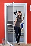Premium Slim PLUS Fliegengitter für Tür bis max. 93 x 203 cm | mit Fiberglasgewebe - Profi Insektenschutz - 100 cm x 210 cm weiß