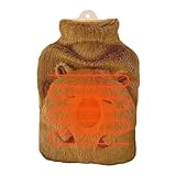 Wärmflasche – 1000 ml Capybara-Design, Wärmer, wiederverwendbarer Thermo-Heizbeutel, weiche Komfortflasche, Warmwasser-Bettwärmer für Reisen, Camping, Schultern, Rücken, Nacken, Beine, Kinder, Damen