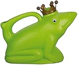 Esschert Design Gießkanne, Wasserkanne Motiv Froschkönig in grün aus Kunststoff, ca. 24 cm x 12 cm x 20 cm