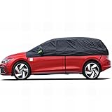 BEXITA Autoabdeckung, halber Winter, wasserdicht, für den Außenbereich, vorne und hinten, Windschutzscheiben-Abdeckung, Schwarz