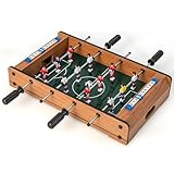 COSTWAY Mini Tischkicker, Tischfußball für 2 Spieler mit robustem Griff, 2 Fußbällen & Anzeigetafel, Kickertisch Fußballtisch aus Holz für Erwachsene und Kinder, 51 x 30,5 x 9cm