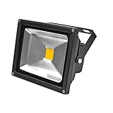 Greenmigo 20W Fluter Strahler Warmweiß Schwarz Aluminium Gehäuse IP65 Wasserdicht LED Lampe Wandleuchter Flulicht Flutbeleuchtung LED Gartenlampe Außenstahler