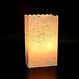 50 Stück Lichttüten candle bags Papiertüten für Teelichter und Kerze mit Sonnen Muster für die deko von Haus Hochzeits Jahrestag Feier (26 x 15 x9cm)