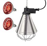 Eider Infrarot-Wärmelampe / Wärmestrahlgerät 150 Watt - Set mit zwei Birnen - für Küken, Ferkel, Welpen usw.