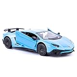TGRCM-CZ 1/36 Skala Lamborghini Aventador LP700-4 Casting Car Modell, Zink Legierung Spielzeugauto für Kinder, Pull Back Fahrzeuge Spielzeugauto für Kleinkinder Kinder Jungen Mädchen Geschenk (Blau)
