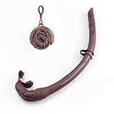 Faltbarer Schnorchel aus Silikon mit kompakter Aufbewahrungsbox, aufrollbarer Nassatmungsschlauch zum Schnorcheln, für Damen und Herren