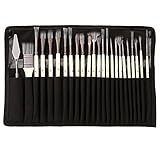 Künstlerpinsel Set 23pcs Verschiedene Größen Professioneller Pinsel Nylonhaar Holzgriff mit Schaber Tragbare Organisationstasche für Acrylöl Aquarell Gouache Malerei Bastelbedarf