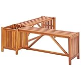 Tidyard Gartenbank Garten-Eckbank Holzbank Mit Pflanzkübel,Sitzbank Bank Parkbank Gartenmöbel 117 x 117 x 40 cm,Esszimmerbank Ruhebank Balkonbank,mit Öl behandeltes Akazien-Massivholz