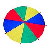 LEADSTAR Fallschirm Spielzeug Kinder,2m Kinder Spielen Zelten Fallschirm mit 8 Griffen Kinder Parachute Spiele für Indoor Outdoor