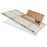 Schlaftroll Lattenrost 120x200 cm - Ergonomischer Holzrahmen mit 28 flexiblen Latten, geeignet für alle Matratzentypen