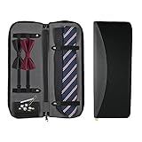 UTILE Krawatten-Aufbewahrungsbox aus PU-Leder für Reisen – Halterung für Herren-Krawatten, Krawatten, Fliege, Krawattenstange und Manschettenknöpfe (17,3 x 6,7 x 1,6 Zoll) (Schwarz, 1 Stück)