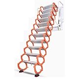 Auszugsleppe Dachbodentreppe, manuell faltbar, zur Wandmontage, Dachbodenleiter, Teleskopleiter, Deckentreppe for Zuhause Klapptreppe(80 * 100cm)