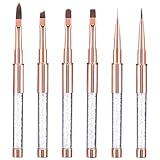 6 Stücke Nagel Pinsel mit Deckel für Nägel, UV-Gel, Acryl,Nagel pinsel, Nagelgel Pinsel,Pinselset Teilig für Nailart