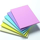 KIFZM Kreative extragroße Klebepads, 15,2 x 20,3 cm, Pastellfarben, harmonische Farben, 203 mm x 152 mm, 50 Blatt/Block, 6 Blöcke für Entwürfe, Präsentationen, Werkstätten, selbstklebende