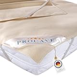 PROCAVE Matratzen-Auflage aus 100% Baumwolle, Natur-Matratzenschoner atmungsaktiv, hochwertige Moltonauflage als Matratzenschutz, Premium Qualität Made in Germany 180x200 cm