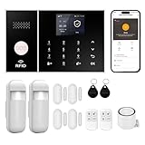 XUK Alarmanlage, kabellos, 4G/GSM/WiFi für Haus/Wohnung, intelligenter Sicherheitsalarm mit Tür-/Fenstersensoren, PIR-Bewegungsmelder, kompatibel mit Alexa/Google Home, einfache Installation