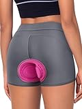 BERGRISAR Fahrradunterhose Radunterhose für Damen Gepolstert Fahrradhose Radlerhose mit 4D Sitzpolster Atmungsaktive Stoßfeste Grau-Blau XL