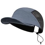 CLAPE Herren-Baseballkappe, schnelltrocknend, 5 Paneele, leicht, Trucker-Mesh-Hut, Workout, Papa, Laufen, Outdoor-Sportmütze, Dy13-grau, Einheitsgröße