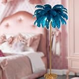 Romantische Prinzessin Schlafzimmer Leselampe, moderne Luxus-Feder-Stehlampe, 3 Farbtemperaturen, LED, hohe Eck-Standleuchte für Dekoration