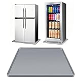 Kühlschrankmatte Silikon mit Erhöhtem Rand Bodenschutzmatte Kühlschrank Antibakterielle Kühlschrankmatten Einlegeboden Matte Bodenmatte Auslaufschutz Grau Silikonmatte Tropfschale Bodenwannen