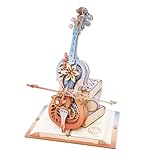 ROKR 3D Puzzle Holz Modellbausatz Spieluhr, Holzpuzzle Erwachsene 3D Holzpuzzle DIY Magisches Cello Geschenke und Dekoration für Erwachsene Teenager (Symphonie wunderschöner Träume)