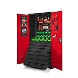 Jan Nowak Werkzeugschrank TC007 Werkstattschrank Garagenschrank Universalschrank Lagerschrank Pulverbeschichtet Flügeltüren Stahlblech 185 cm x 92 cm x 50 cm (anthrazit/rot)