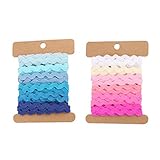 PRETYZOOM 2 Stück Rick Rack Trim Zick-Zack-Rand Band Welle Biegung Fransen Trim Band für Kleidung Kleid Nähen Blumen Machen Handwerk Lieferung 8Mm (6 Farben/STK Farbe 8 + 9)