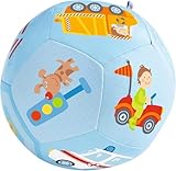 HABA Babyball Fahrzeug-Welt – Weicher 14cm Greifball für Babys ab 6 Monaten – Fördert Motorik & Sinneswahrnehmung – Mit Fahrzeug-Designs – 1302482001