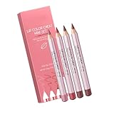 4-teiliges Lipliner Stift Set Wasserfester Stift Matte Lippenstift Pasten Make Up Zubehör